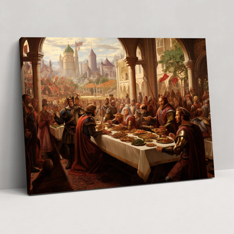 Medieval Feast Canvas Print - Medieval, Delicious Food, Canvas, Medieval