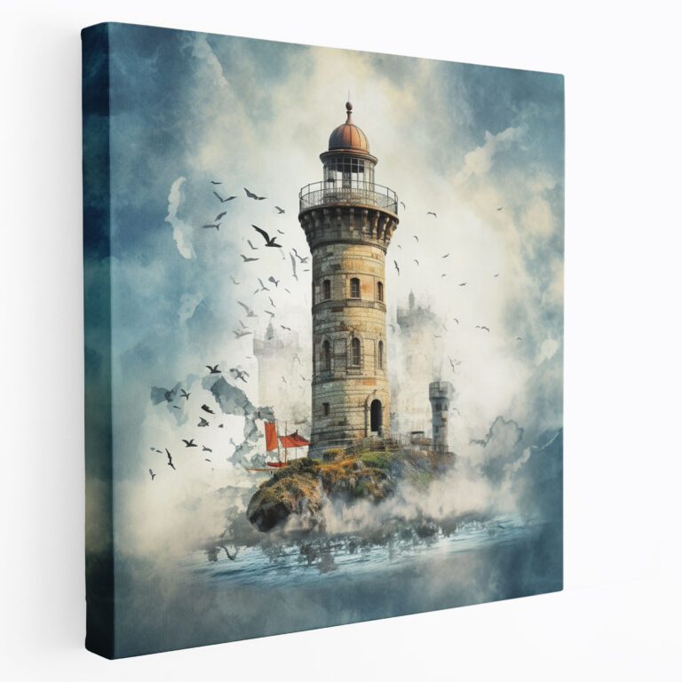 Modern Maiden Tower Canvas Print - Maiden Tower, Canvas Wall Art, Canvas Print, Mixed Media Artwork