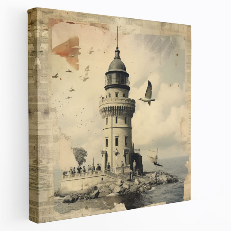 Vintage Maiden Tower Wall Art - Maiden Tower, Canvas Wall Art, Wall Decoration, Collage Artwork