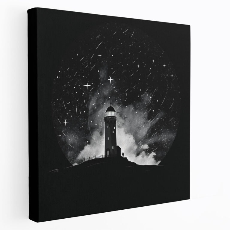 Minimalist Starry Night Maiden Tower Canvas Print - Maiden Tower, Elegant, Canvas Print, Home Decoration