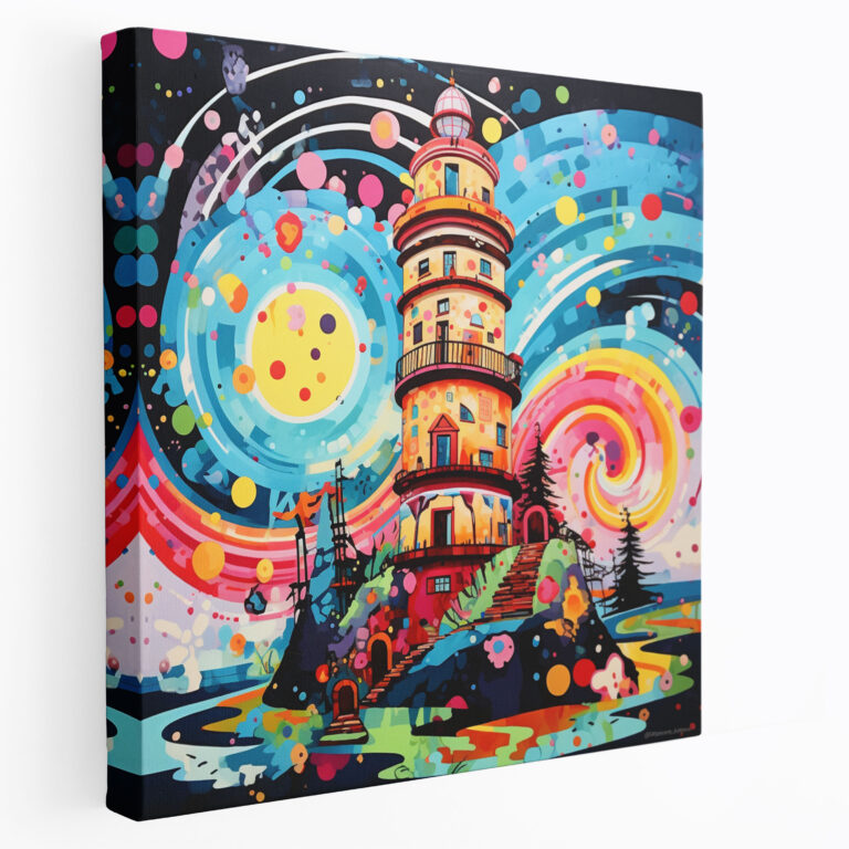 Playful Pop Art Maiden Tower Canvas Print - Maiden Tower, Wall Art, Colorful, Canvas Print