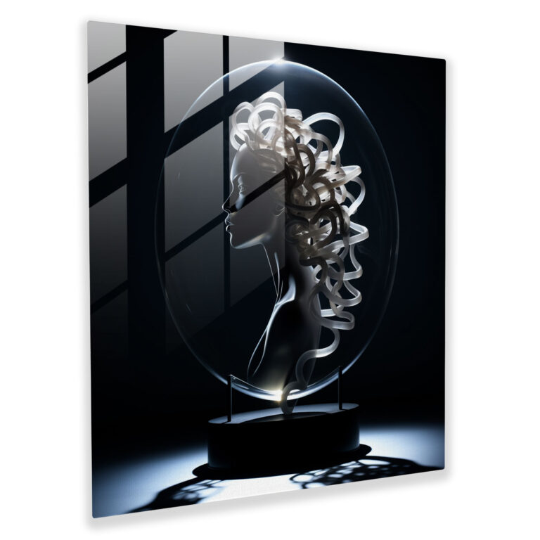 Medusa Glass Sculpture - Medusa, Glass Wall Art, Home Decoration, Modern Art