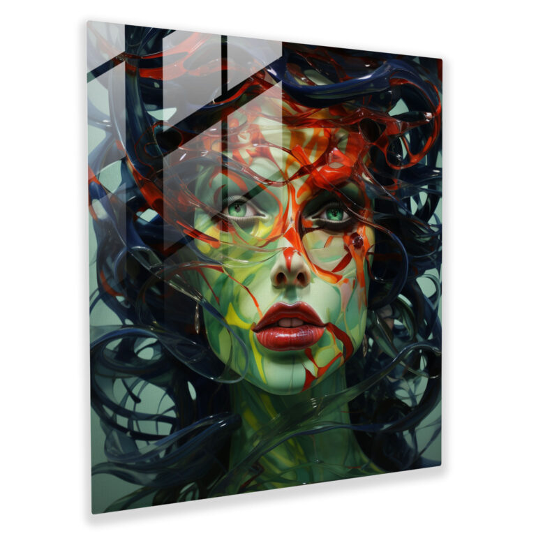 Medusa Home Decoration - Medusa, Modern Art, Fierce Expression, Vibrant Color Palette