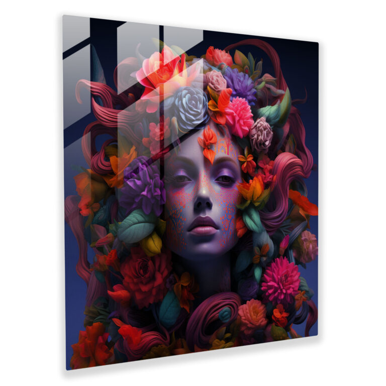 Medusa Floral Glass Print - Medusa, Glass Art, Vibrant Flowers, Modern Art