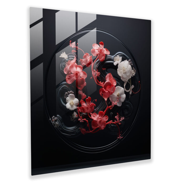 Medusa Snakes And Flowers Glass Wall Art - Medusa, Flowers, Wall Decoration, Glass Wall Art