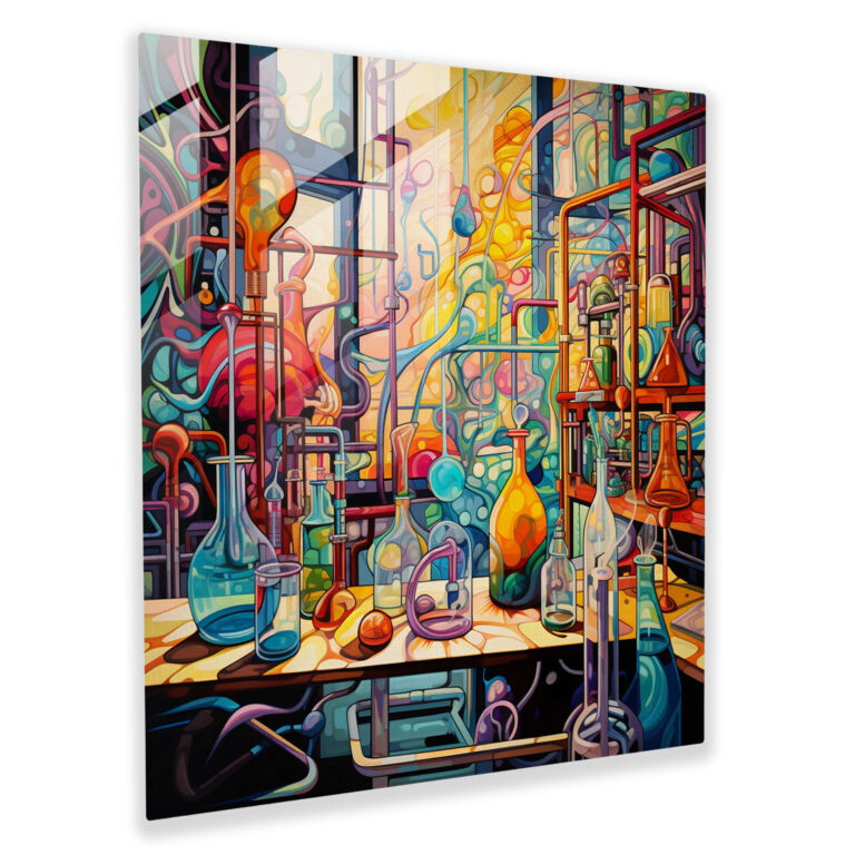 Medicine Lab Glass Print - Medicine, Vibrant Colors, Glass Print, Home Decoration