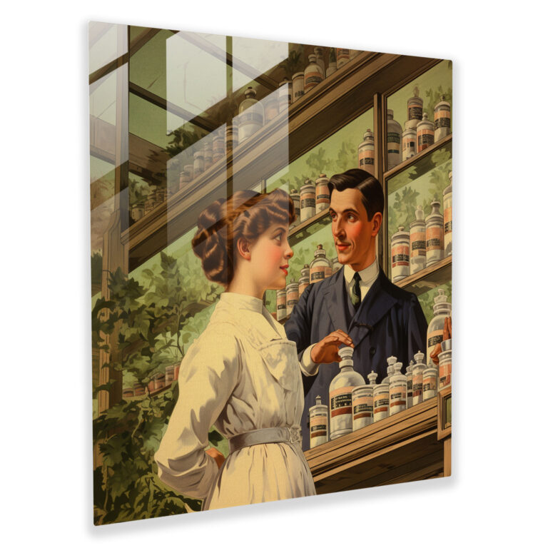 Medicine Vintage Glass Print - Medicine, Glass Wall Art, Glass Print, History