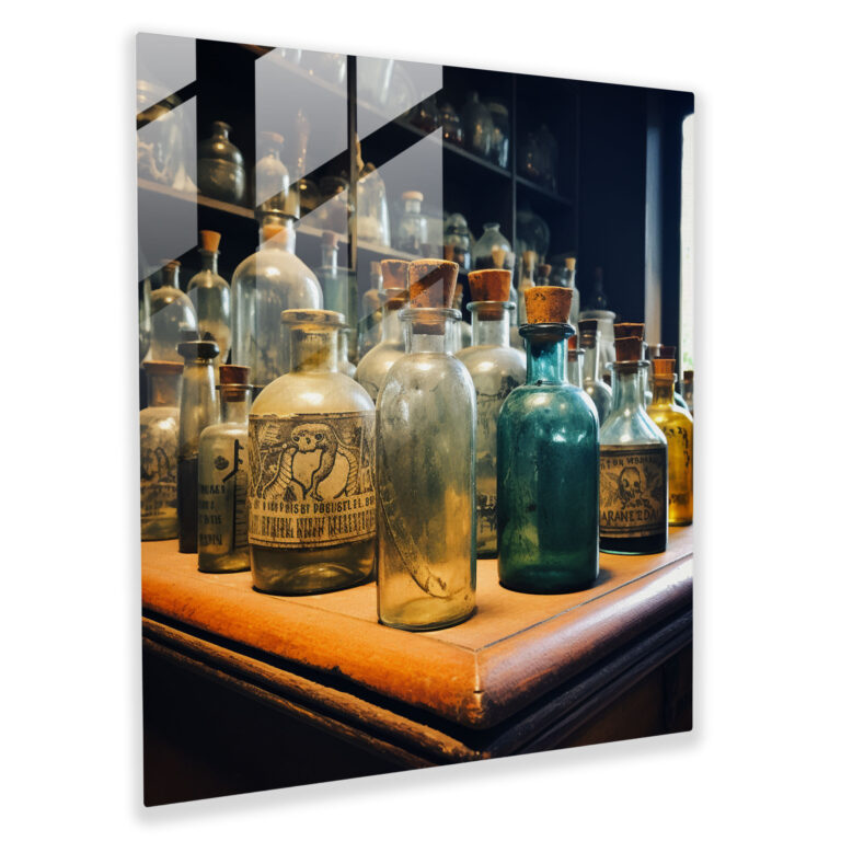 Medicine Apothecary Glass Print - Medicine, Vintage Apothecary Bottles, Medicine, Antique Design