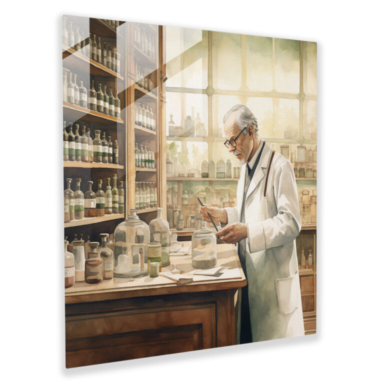 Medicine Vintage Pharmacy Glass Print - Medicine, Glass Wall Art, Modern Art, Pharmacy