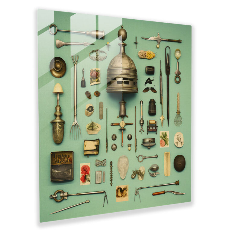 Medicine Vintage Instruments Glass Print - Medicine, Vintage Instruments, Medicine, Home Decoration
