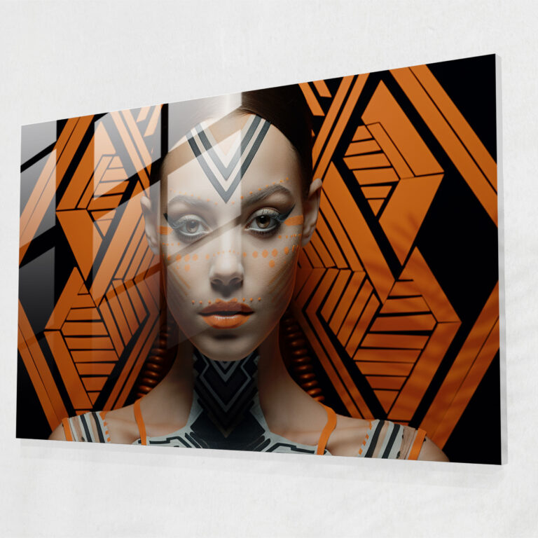 Mesolithic Geometric Glass Print - Mesolithic, Wall Decoration, Home Decoration, Mesolithic