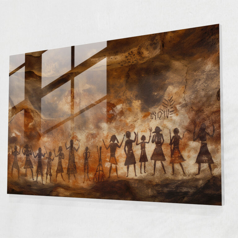 Mesolithic Evolution Glass Print - Mesolithic, Evolution Of Art, Mesolithic, Glass Print