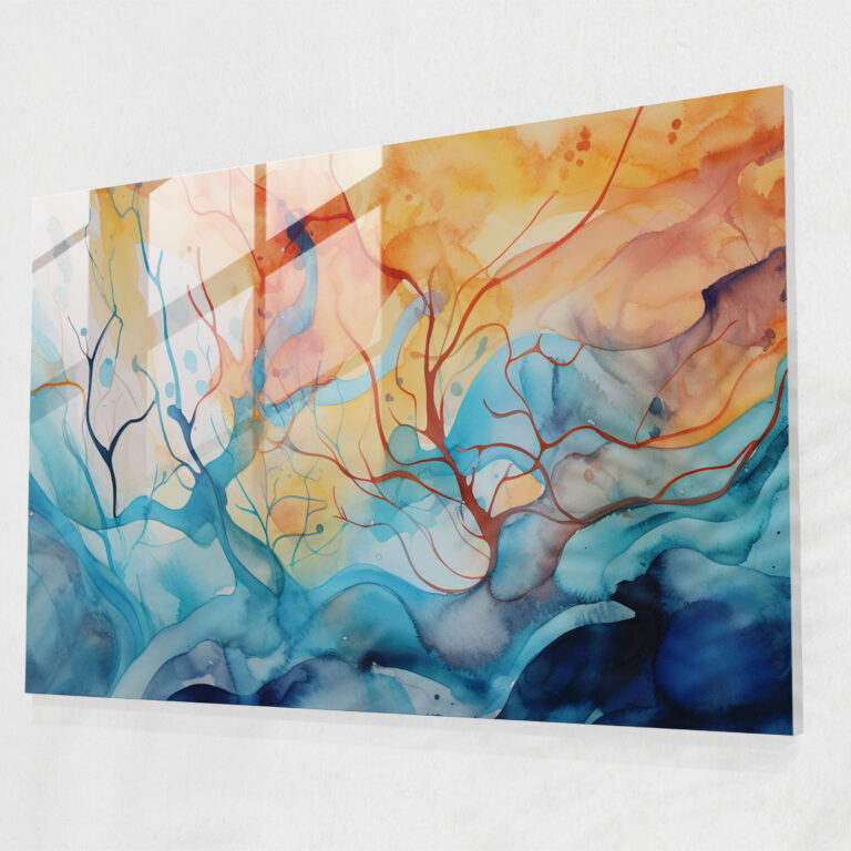 Mesolithic Glass Wall Art - Abstract Watercolor - Mesolithic, Glass Print, Home Decoration, Abstract