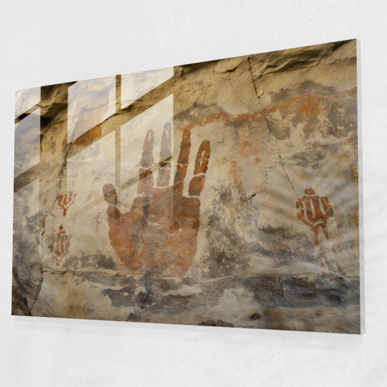 Mesolithic Glass Wall Art - Handprint Legacy - Mesolithic, Wall Decoration, Modern Art, Glass Wall Art