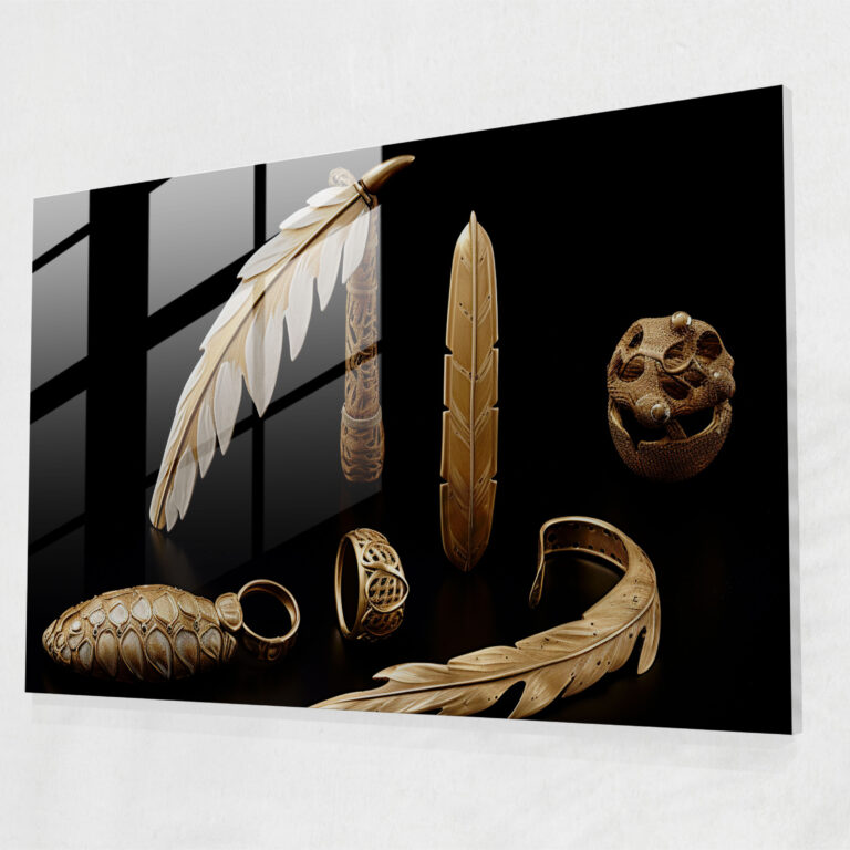 Mesolithic Glass Wall Art - Jewelry Elegance - Mesolithic, Home Decoration, Glass Art, Jewelry Design