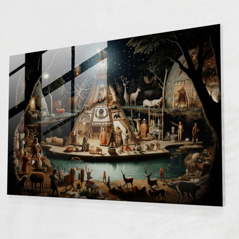 Mesolithic Community Celebration Home Decoration - Mesolithic, Wall Decoration, Glass Print, Glass Art