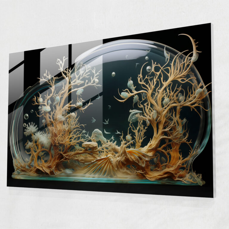 Mythical Mesolithic Interconnections Glass Wall Art - Mesolithic, Modern Art, Interconnected, Glass Art