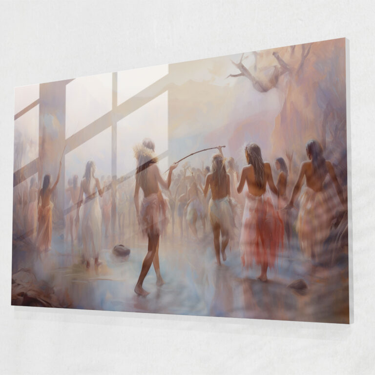 Mesolithic Glass Print: Impressionist Painting - Mesolithic, Glass Wall Art, Wall Decoration, Impressionist Painting