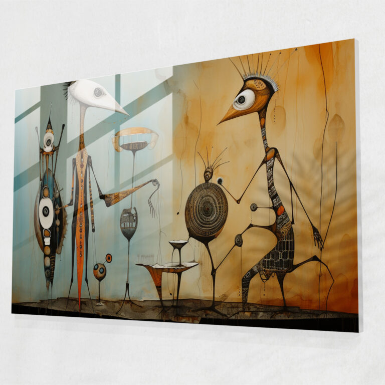 Mesolithic Glass Wall Art: Whimsical Mixed Media - Mesolithic, Glass Art, Fusion, Glass Wall Art