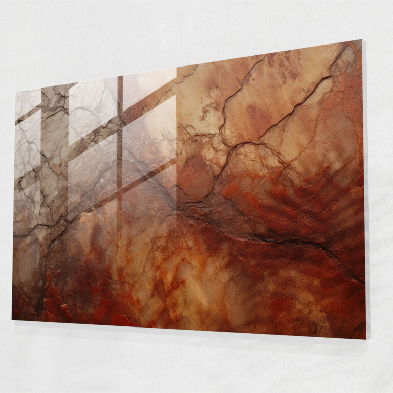 Cave Walls Textured Glass Print - Mesolithic, Paleolithic, Modern Art, Home Decoration