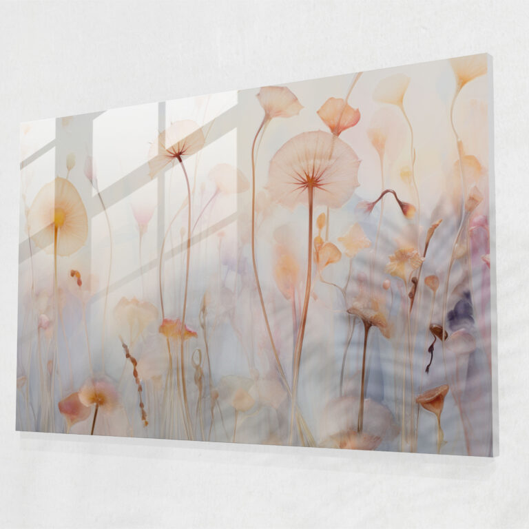 Paleolithic Impressionist Flora And Fauna Glass Print - Mesolithic, Paleolithic Glass Print, Impressionist Style, Modern Art