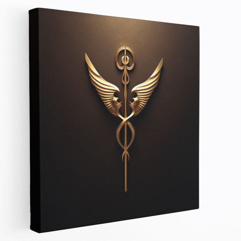 Medicine Caduceus Minimalist Canvas Print - Medicine, Wall Decoration, Design, Medicine Caduceus Minimalist Canvas Print