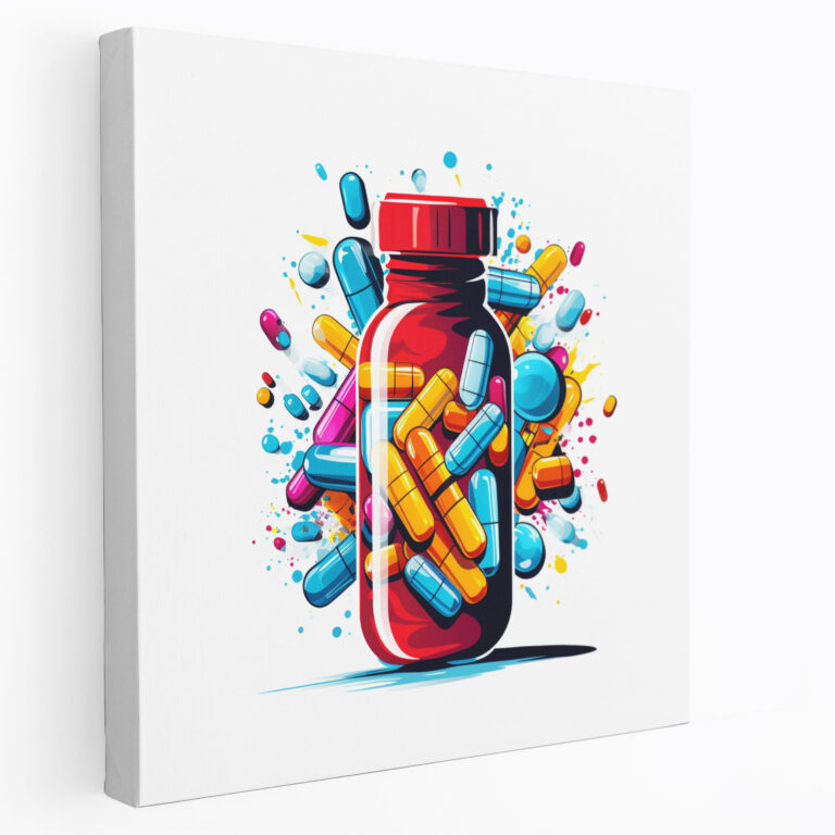 Medicine Pop Art Canvas Print - Medicine, Pharmacies, Home Decoration, Wall Art