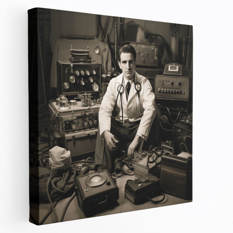 Classic Medicine Canvas Print - Medicine, Wall Art, Black And White Photograph, Vintage Medical Equipment