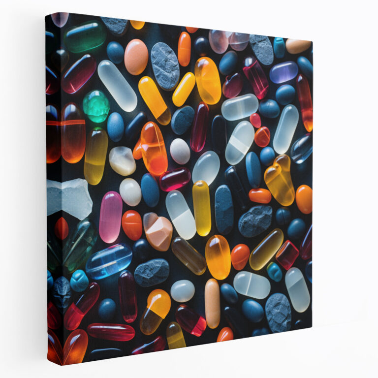 Medicine Mix Canvas Print - Medicine, Colorful Pills, Wall Art, Canvas Wall Art