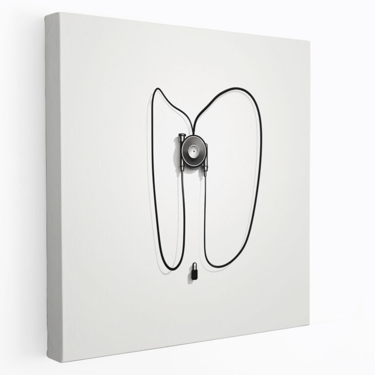 Heartbeat Medicine Canvas Print - Medicine, Medical Care, Canvas Wall Art, Minimalist Illustration