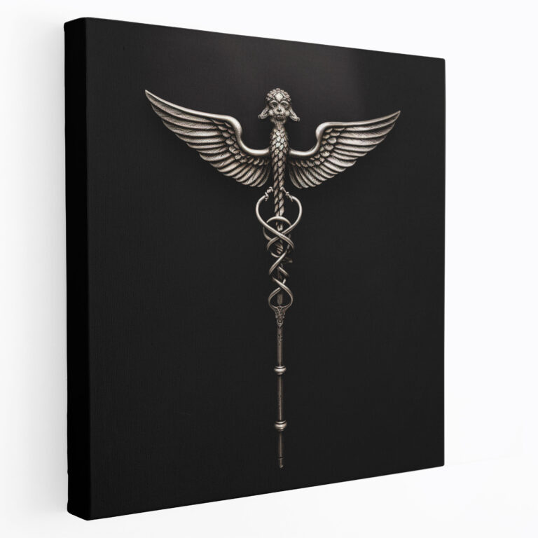 Medicine Canvas Print - Caduceus Symbol - Medicine, Medical Profession, Canvas Wall Art, Wall Decoration