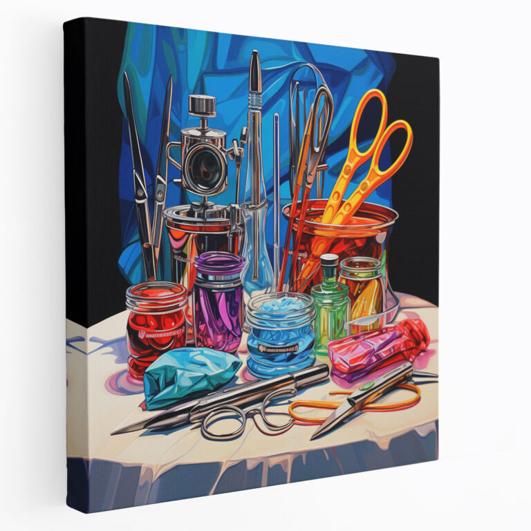 Medicine Canvas Print - Colorful Instruments - Medicine, Acrylic Painting, Wall Art, Medicine