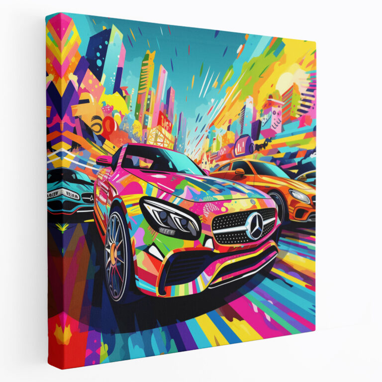 Mercedes Wall Art - Pop Art-Inspired Illustration Canvas Print - Mercedes, Mercedes, Wall Decoration, Bold Typography