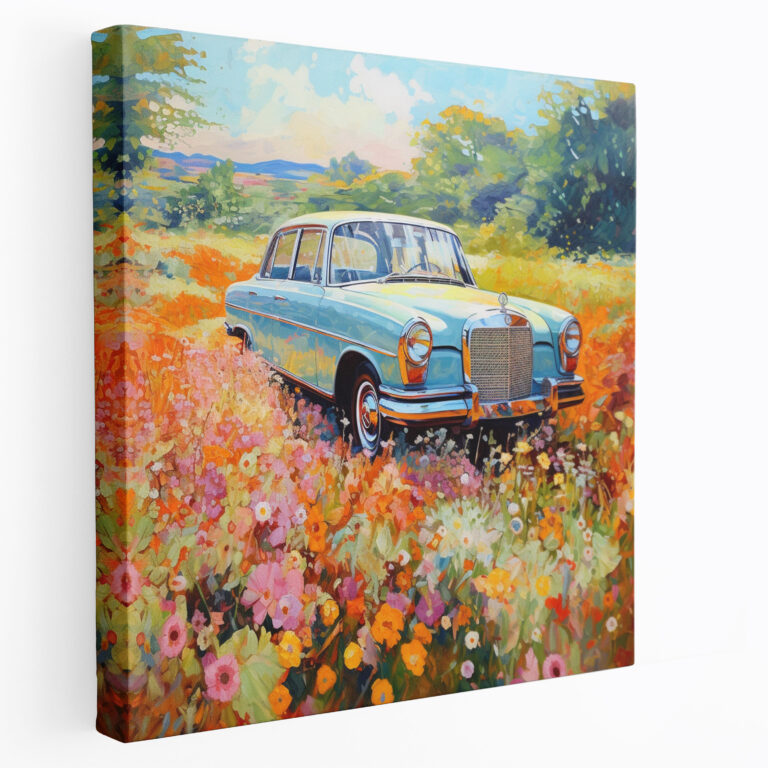 Mercedes Canvas Print - Impressionist Landscape Painting Wall Art - Mercedes, Vibrant Field Of Flowers, Mercedes, Wall Art