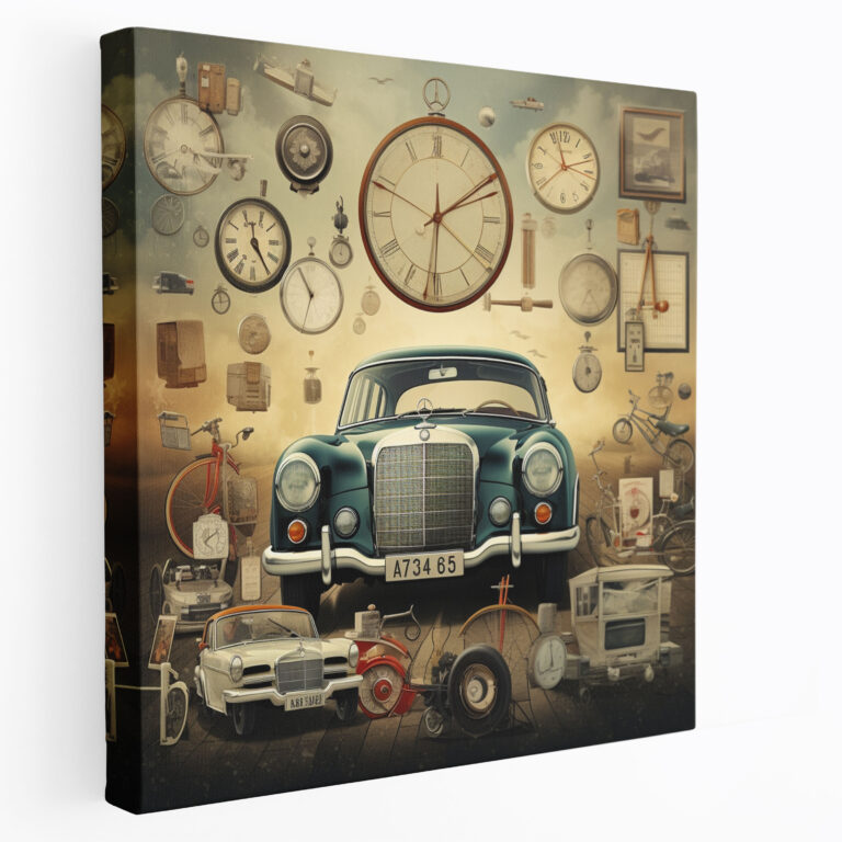 Mercedes Wall Art - Vintage Advertisements Collage Canvas Print - Mercedes, Wall Decoration, Innovation, Canvas Print