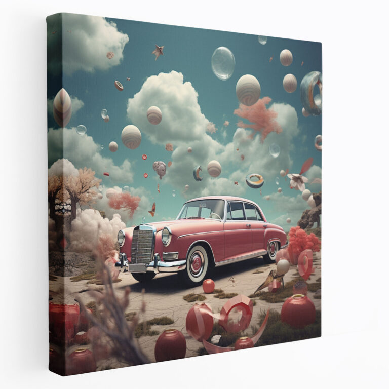 Mercedes Canvas Print - Surreal Digital Collage Wall Art - Mercedes, Dreamlike Composition, Canvas, Surreal Digital Collage