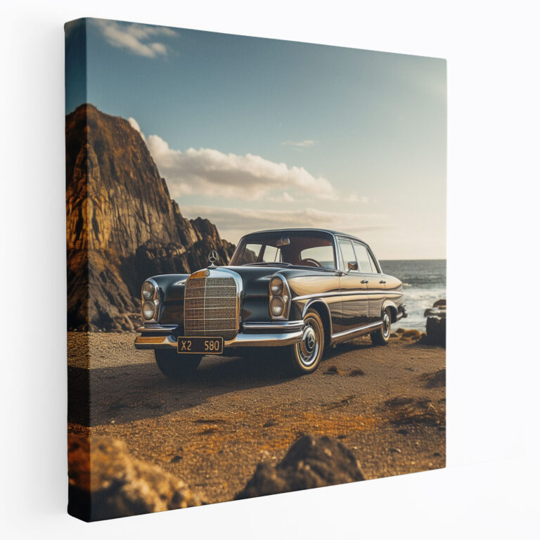 Vintage Mercedes Wall Art - Mercedes, Coastal Road, Wall Art, Vintage