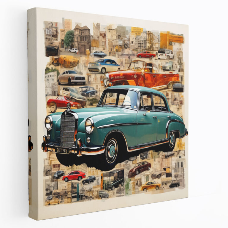 Mercedes Collage Canvas Print - Mercedes, Collage Art, Wall Decoration, Automotive Beauty