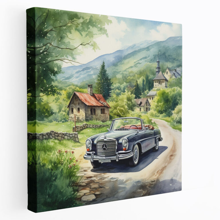 Mercedes Watercolor Canvas Print - Mercedes, Watercolor Painting, Canvas, Wall Decoration