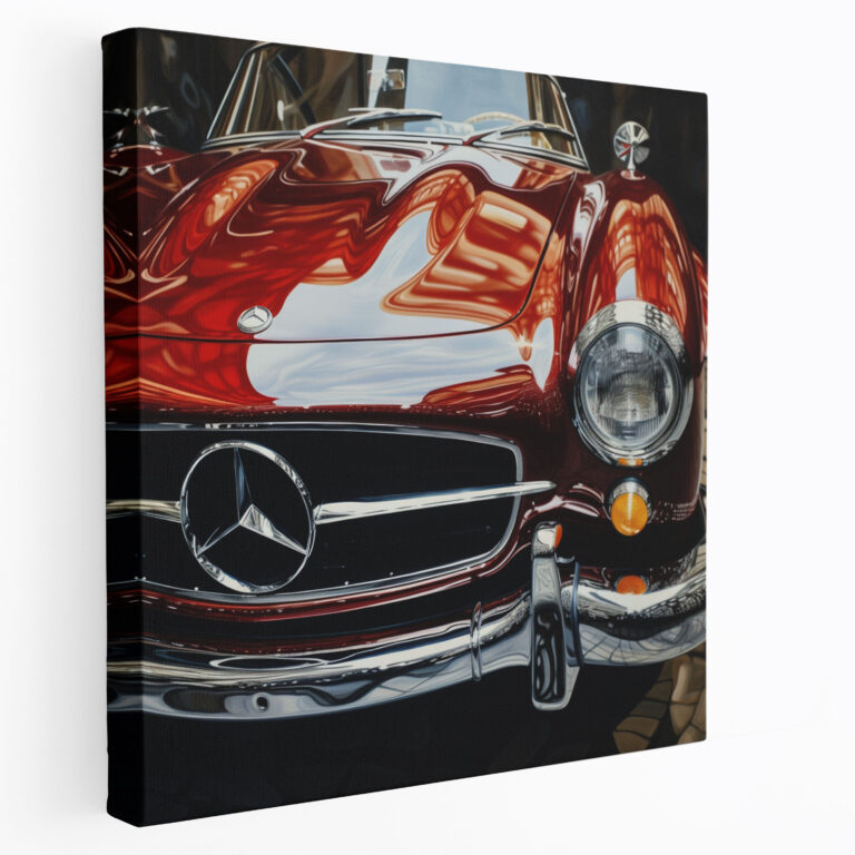Mercedes Photorealistic Canvas Print - Mercedes, Canvas Print, Canvas Wall Art, Close-Up