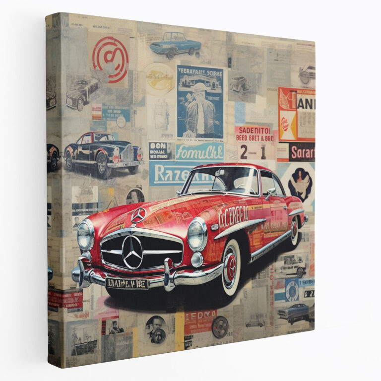 Mercedes Advertising Collage Wall Art - Mercedes, Mercedes, Collage Artwork, Vintage Advertisements