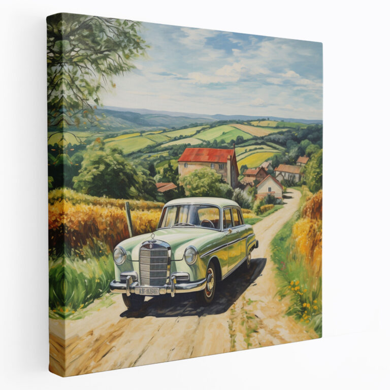 Mercedes Impressionist Wall Art - Mercedes, Sedan, Landscape, Captivating