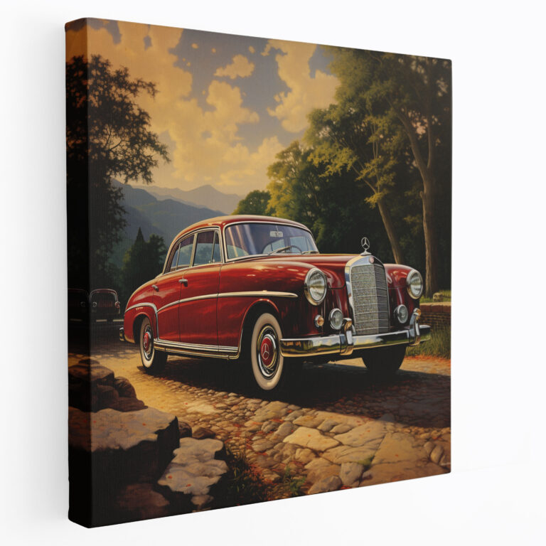 Vintage Mercedes Advertisement Wall Decoration - Mercedes, Homage, Retro Advertisement Poster, Luxury