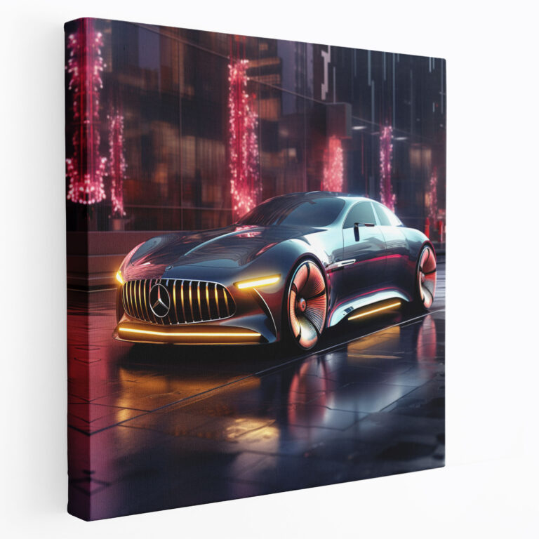 Mercedes Wall Art - Modern Digital Illustration - Home Decoration - Mercedes, Canvas, Contemporary Elegance, Futuristic