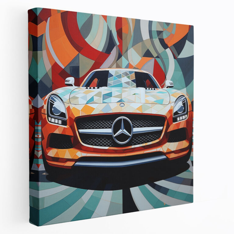 Mercedes Canvas Print - Geometric Car Abstraction - Mercedes, Canvas Wall Art, Canvas Print, Mercedes