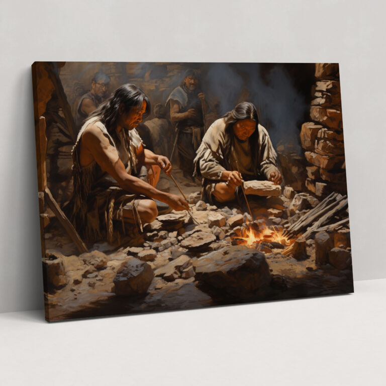 Mesolithic Wall Art - Abstract Representation Of Toolmaking Techniques - Mesolithic, Home Decoration, Abstract Representation, Mesolithic