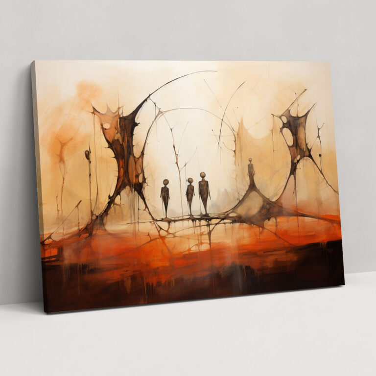 Mesolithic Canvas Print - Abstract Art Depicting Interconnectedness Of Nature And Human Existence - Mesolithic, Nature, Mesolithic, Canvas Wall Art