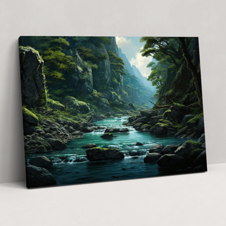 Mesolithic Landscape Wall Decoration - Mesolithic, Canvas Wall Art, Canvas Print, Serene Rivers