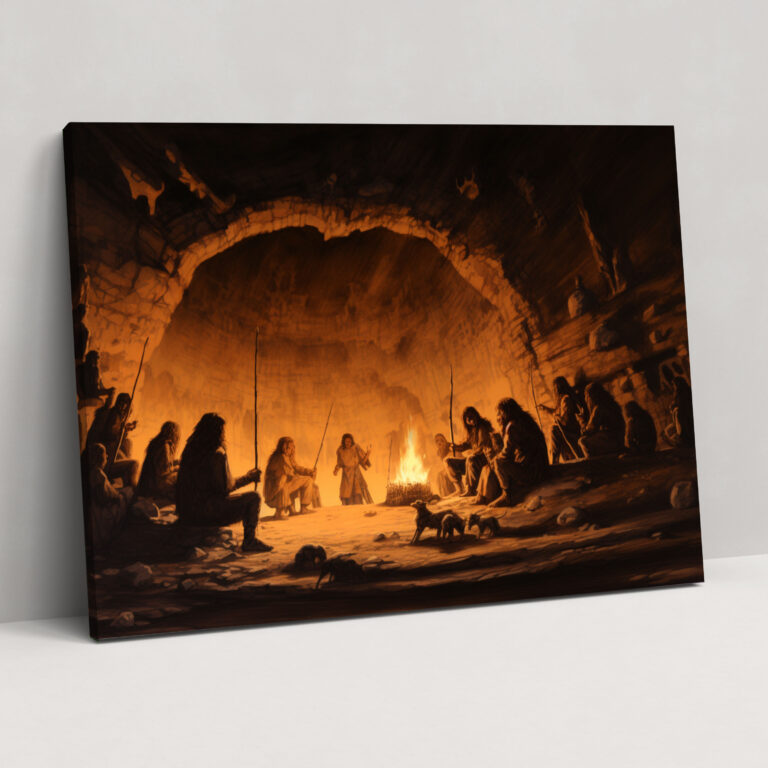 Mesolithic Bonfire Wall Decoration - Mesolithic, Bonfire, Canvas Print, Canvas