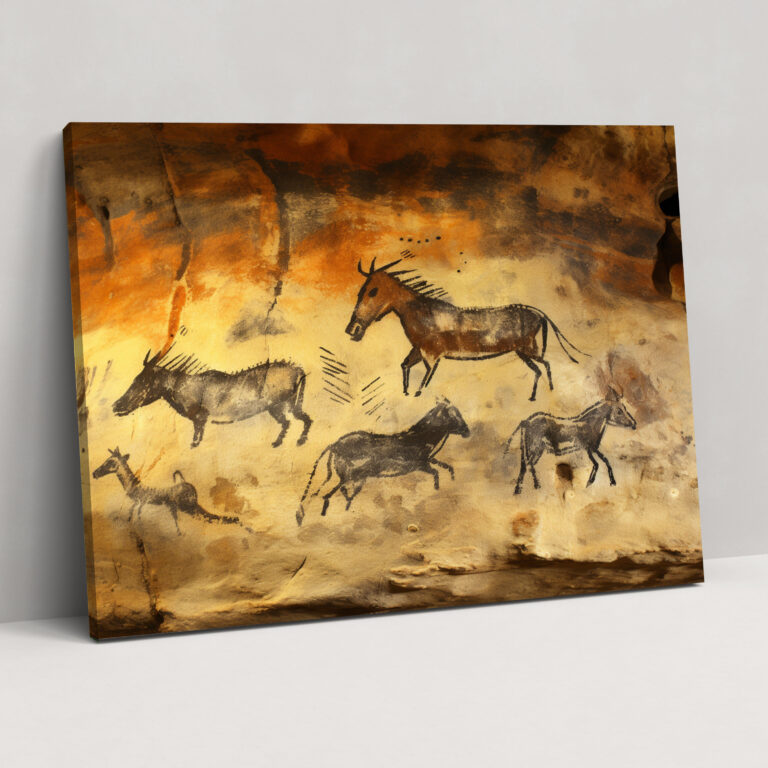 Mesolithic Wild Animals Wall Decoration - Mesolithic, Wall Decoration, Wall Art, Cave Painting